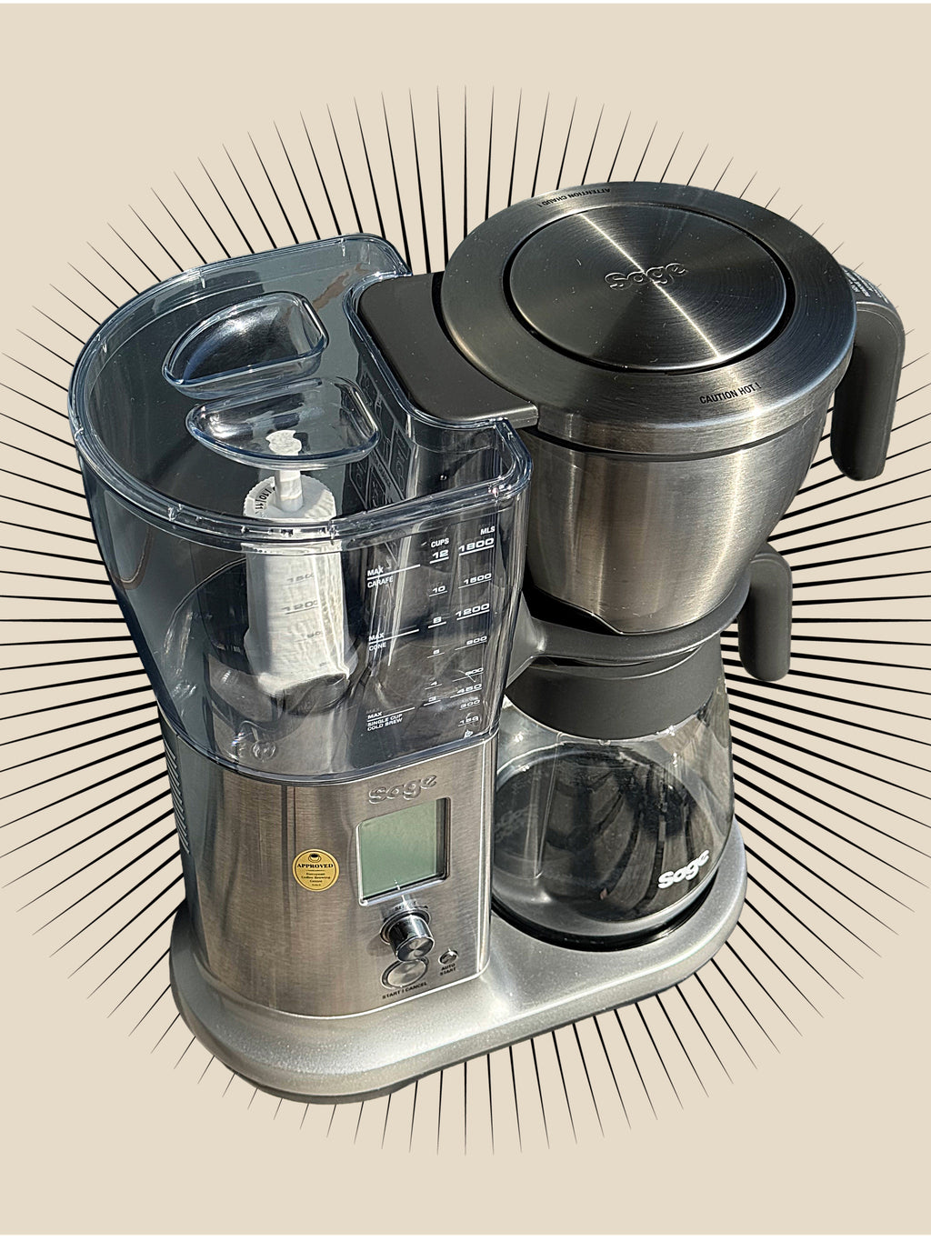 Sage Precision brewer glas Top
