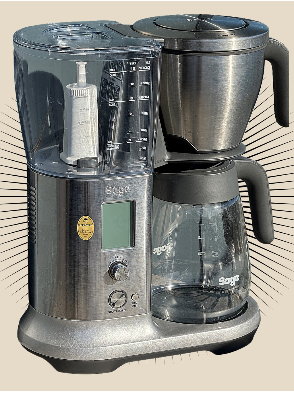 Sage Precision brewer glas front