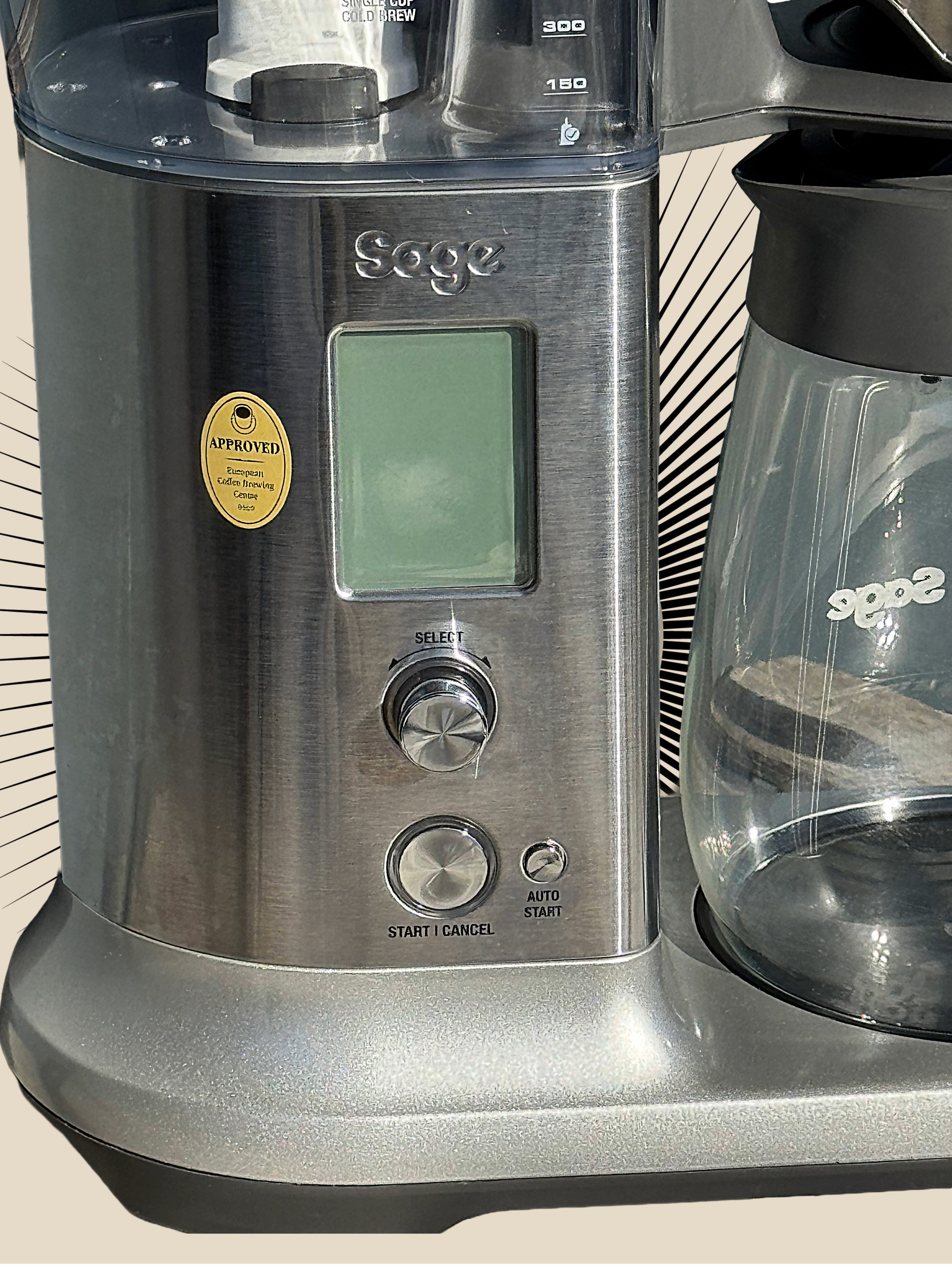 Sage Precision brewer glas panel